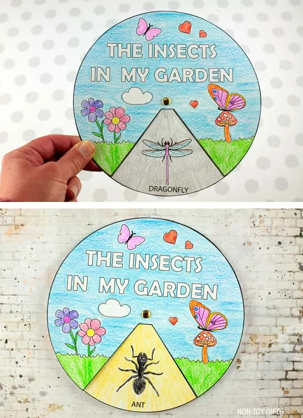 insect craft for kids: bee, butterfly, dragonfly, ladybug and ant