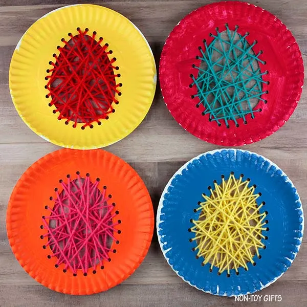 paper plate Easter egg craft with free printable template