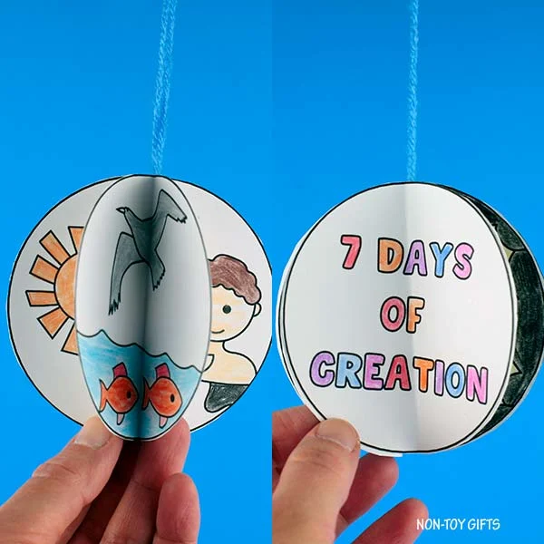 Coloring Creation story 3D craft
