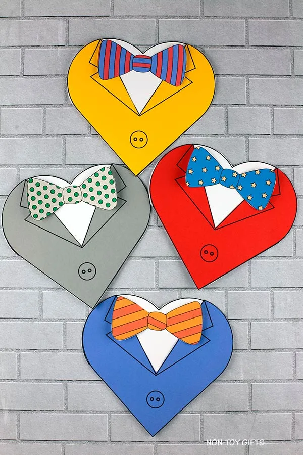 Father's Day bow tie card for kids to make and celebrate dad and grandpa