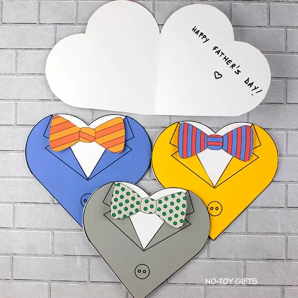 Handmade Father's Day bow tie card with template