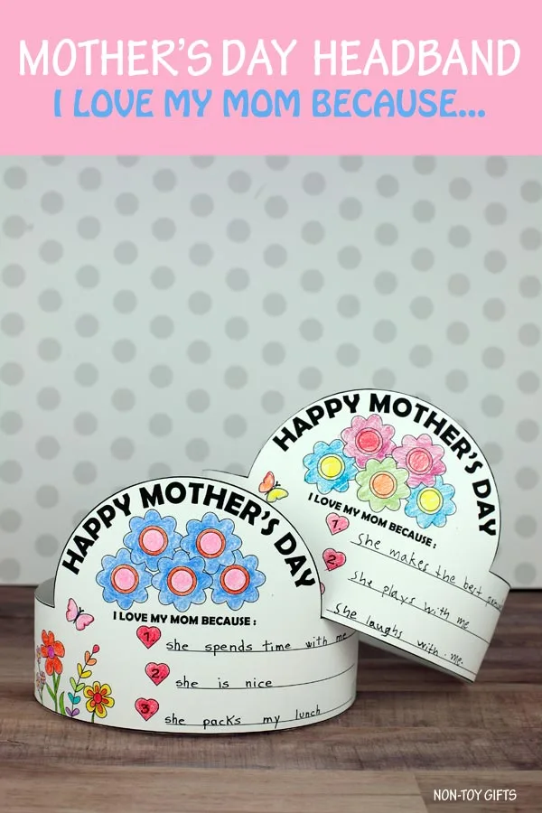 I love my mom headband craft for preschoolers and older kids