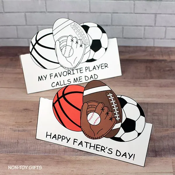 Basketball, soccer, football and baseball card for dad for Father's Day