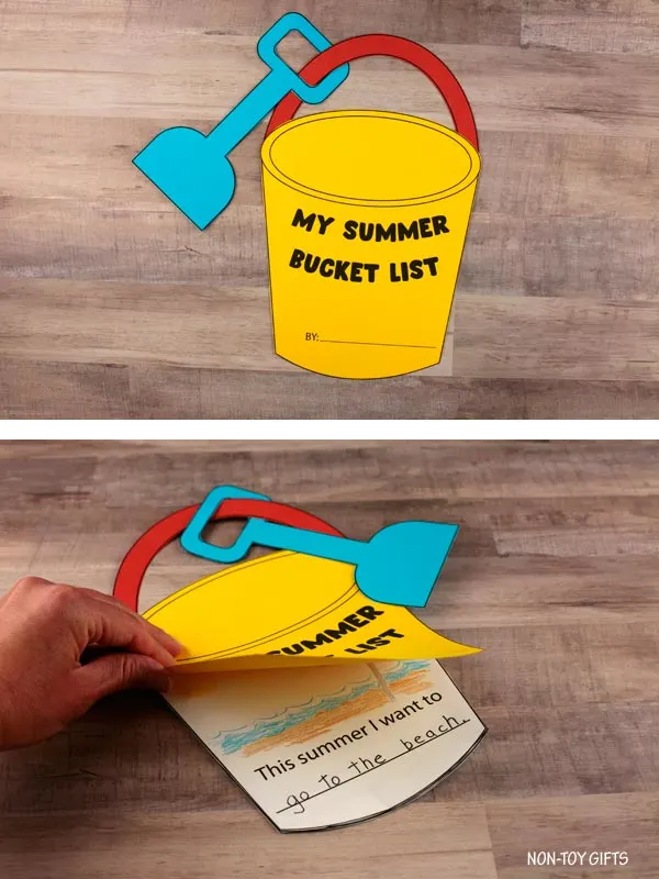 Summer bucket list craft for preschoolers and older kids to celebrate the start of the summer break