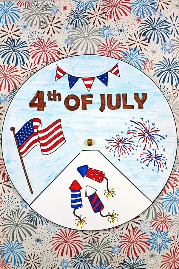 4th of July spinner craft printable