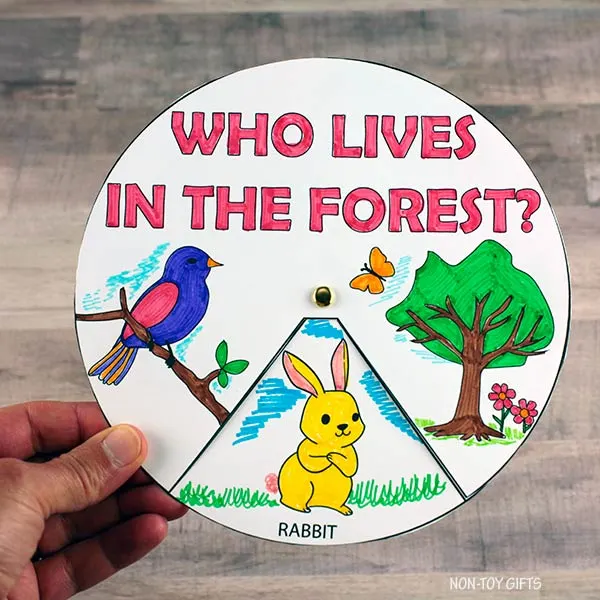 Easy Who lives in the forest craft template