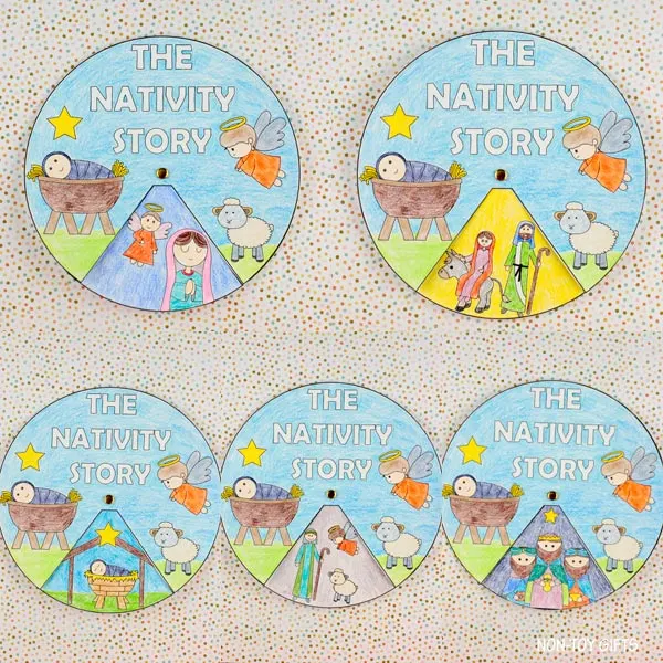 The Nativity story spinner craft for preschoolers and older kids