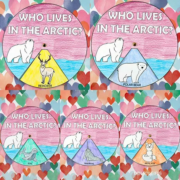 Who lives in the Arctic craft - spinner for kids