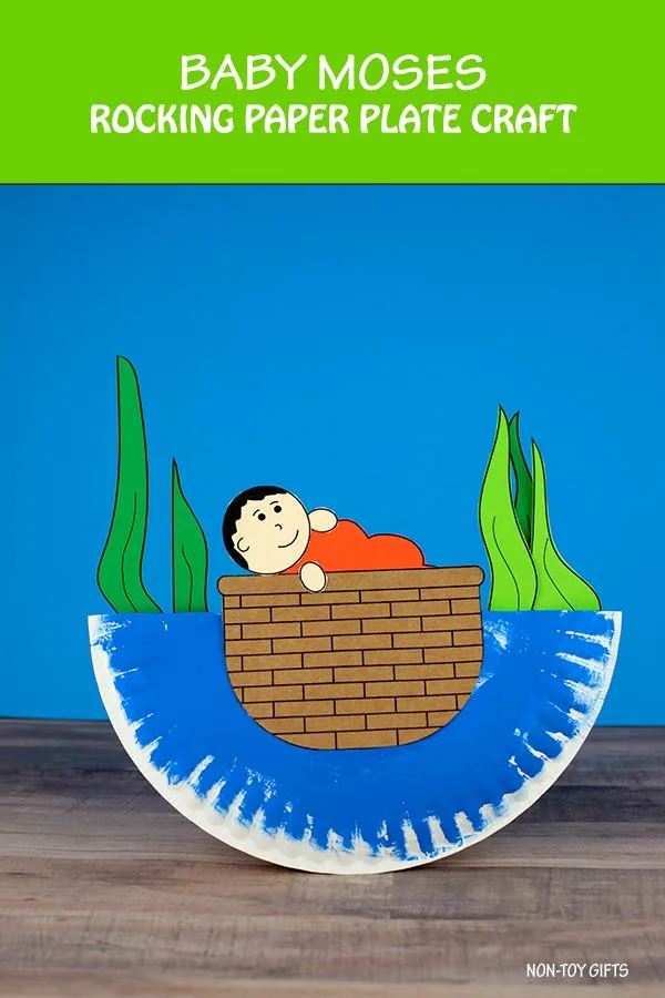Rocking Paper Plate Baby Moses Craft for preschoolers and older kids