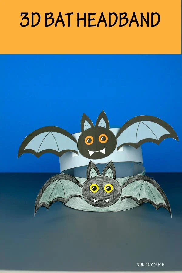 Bat paper hat for kids to make for Halloween