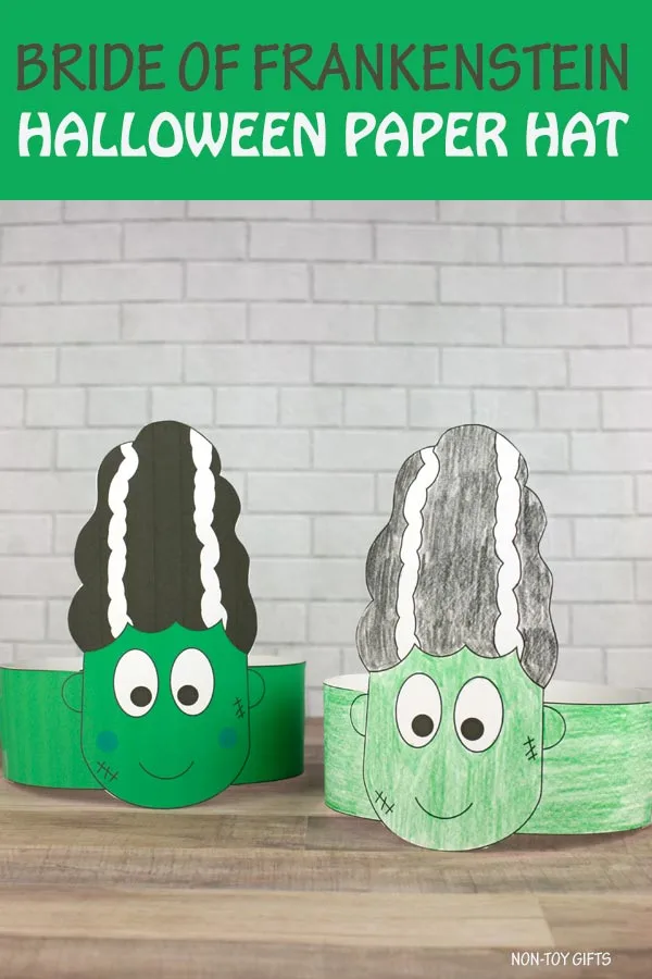 Bride of Frankenstein Paper Hat for preschoolers and older kids