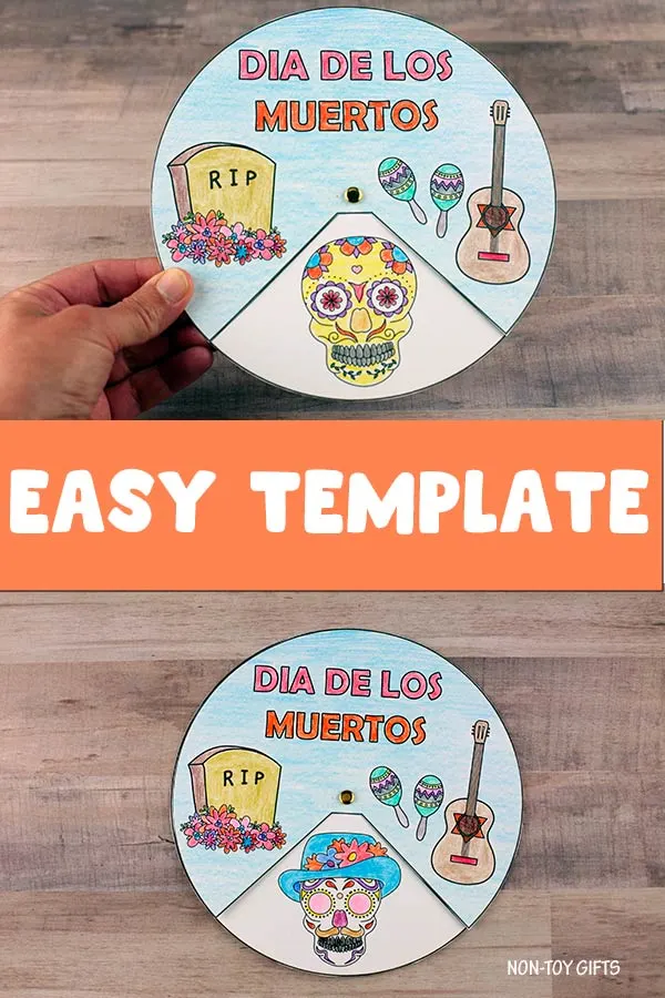 Dia de los Muertos spinner craft with easy template