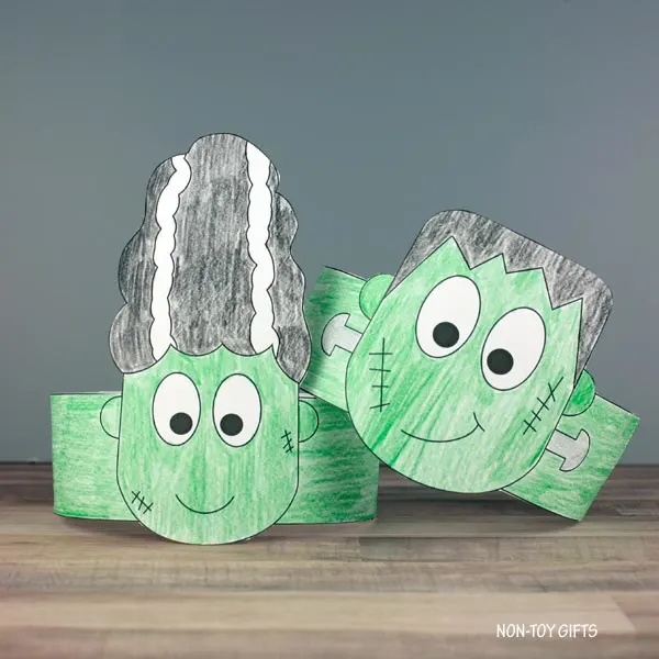 Frankenstein and bride paper hats