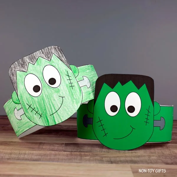 Frankenstein paper hat with template