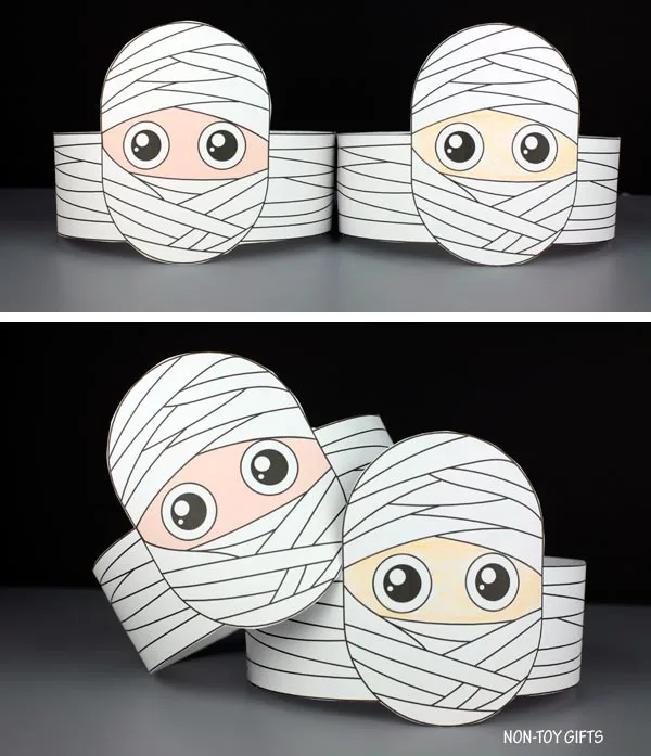 Mummy paper hats for kids