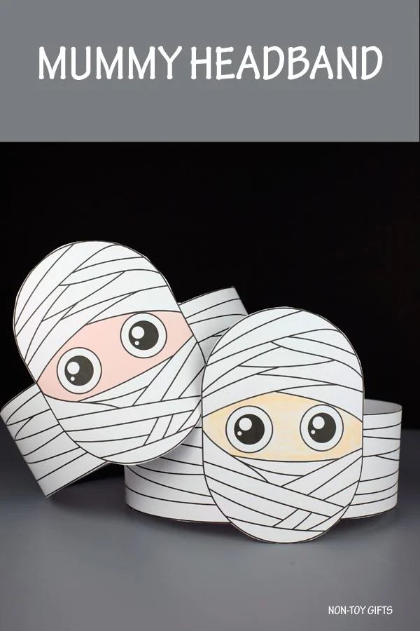 Mummy paper hat with craft template