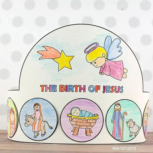 Nativity story paper hat for kids