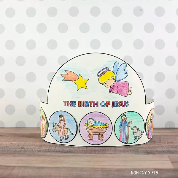 The nativity story paper hat craft for kids