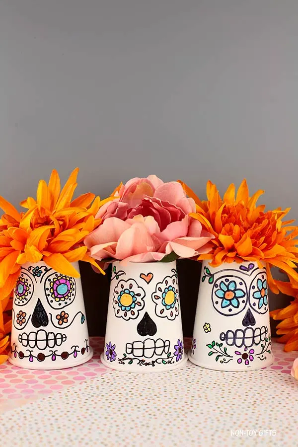paper cup sugar skull craft for kids