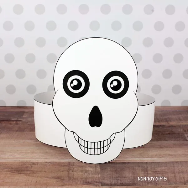 skull paper crown for kids