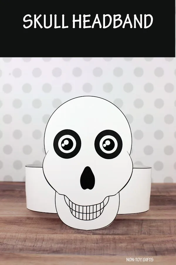 skull paper hat craft template for kids