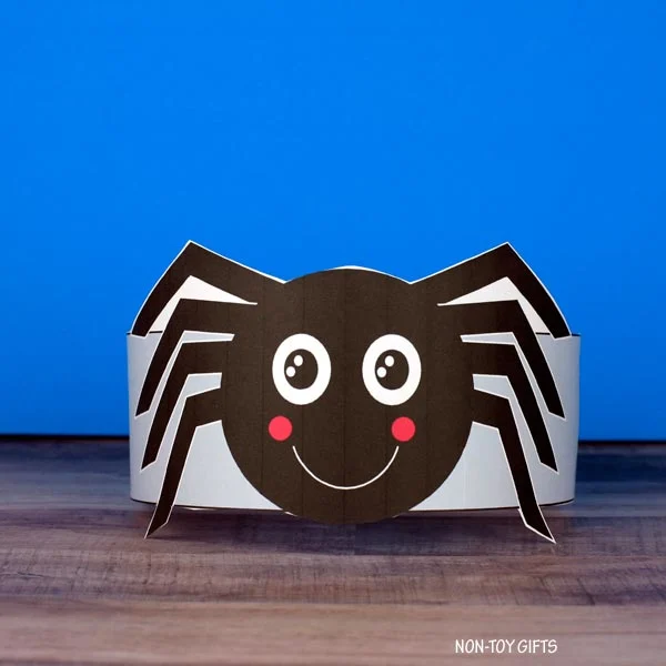spider paper hat craft for kids