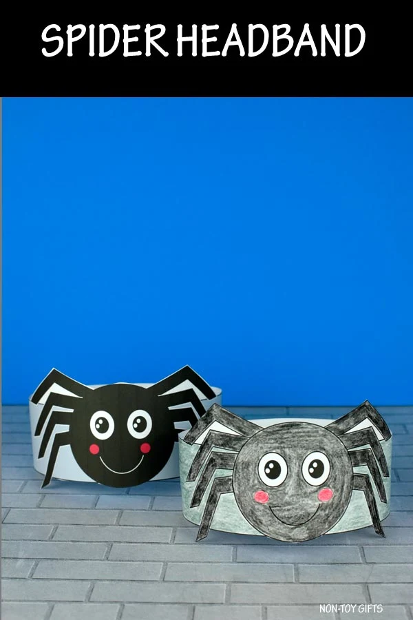 spider paper hat craft for Halloween