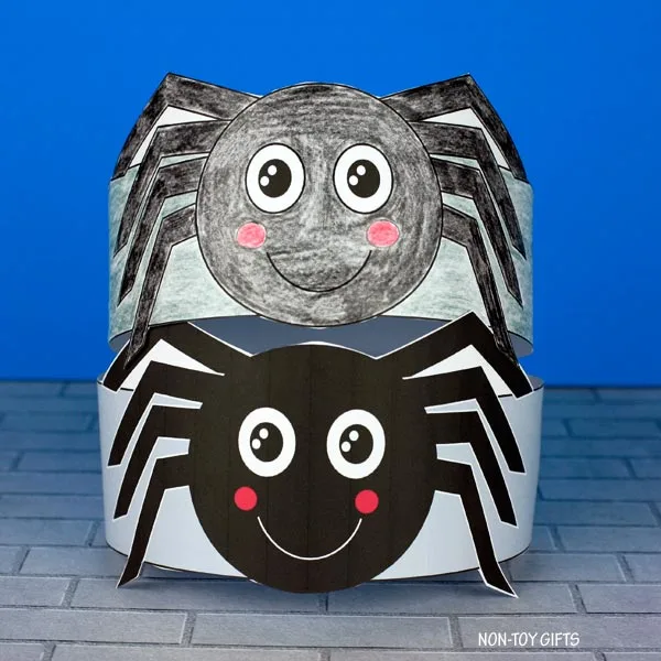 spider paper hat template for Halloween