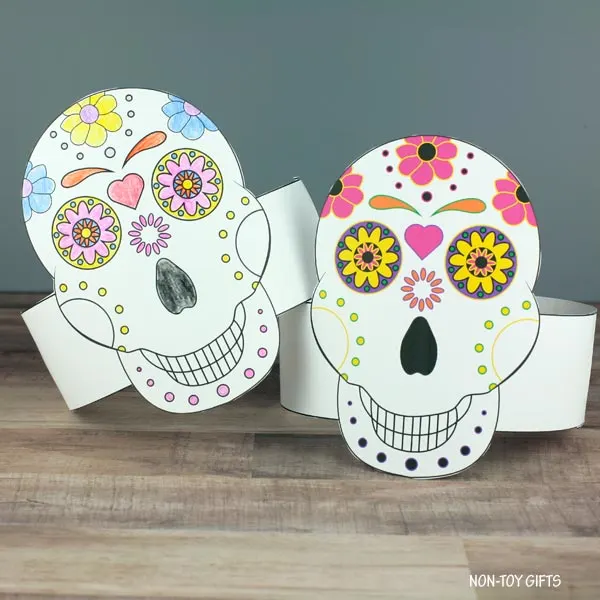 sugar skull paper crown for kids