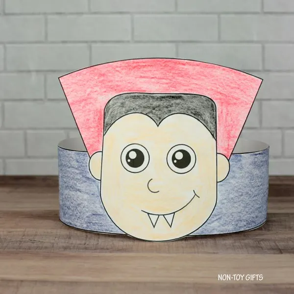 coloring vampire craft for kids
