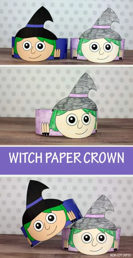 Witch paper hat for kids to make for Halloween