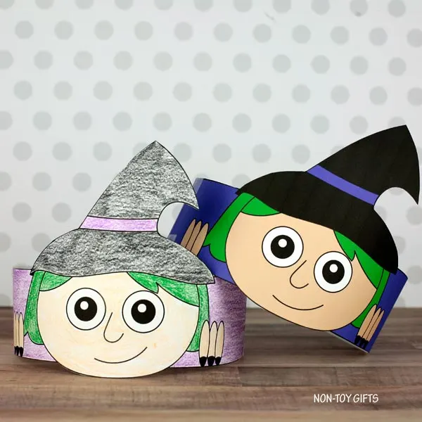 witch paper hat craft for Halloween