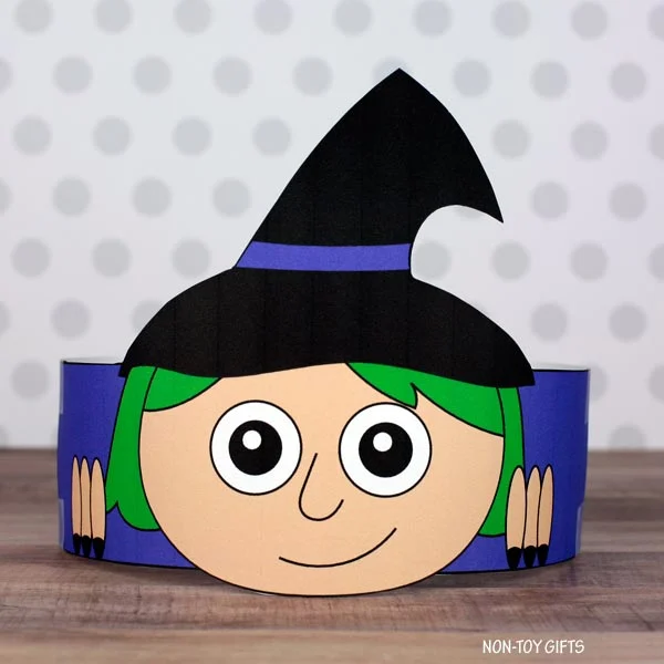 easy witch paper hat craft for kids