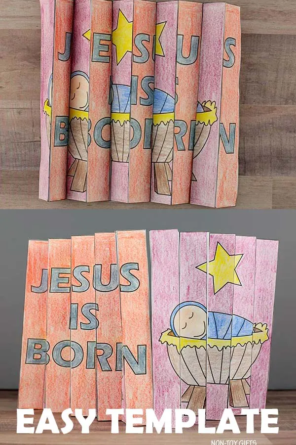 Jesus is Born agamograph craft for kids