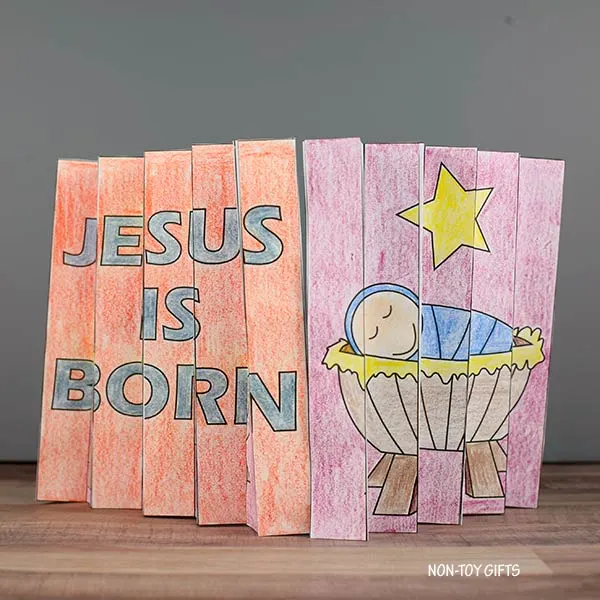 Jesus is Born agamograph - nativity craft for preschoolers