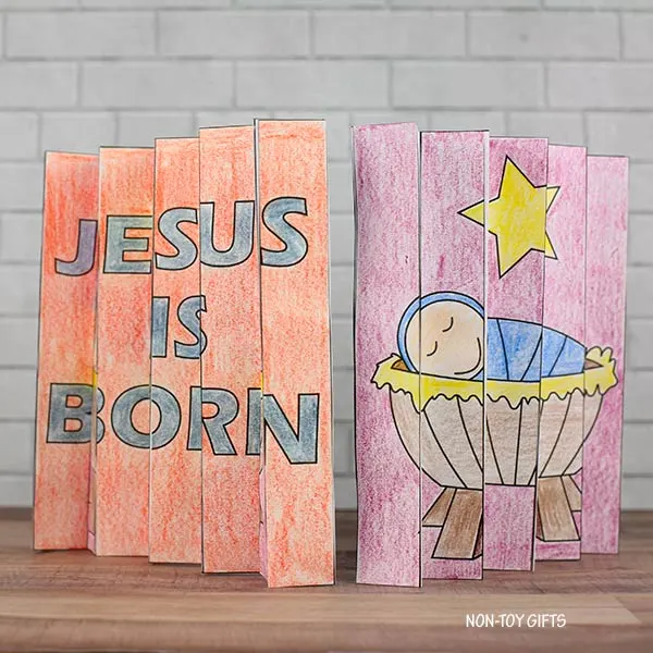 Jesus is Born agamograph craft for preschoolers