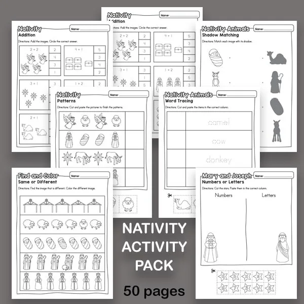 Nativity activity pack - 50 pages