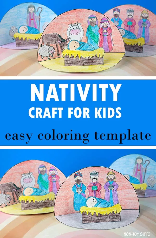 Nativity diorama craft for kids to make for Christmas Sunday school