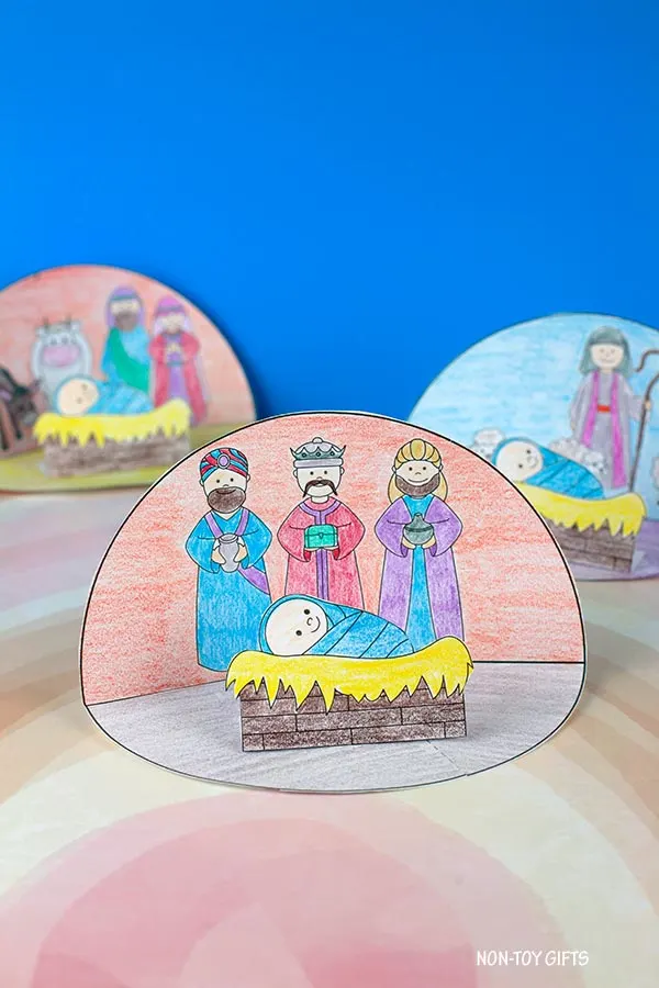 Nativity diorama craft for preschoolers to make at school or home
