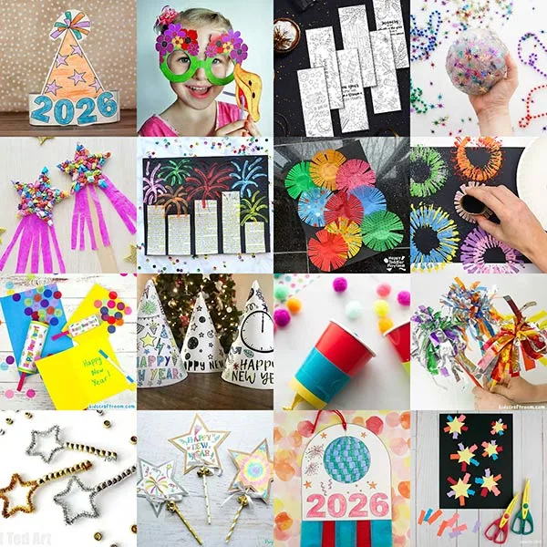2026 New Year Crafts For preschoolers and older kids to make at home, in the classroom or at daycare