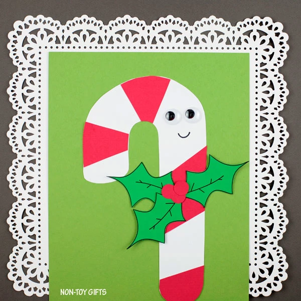Candy cane paper craft printable for kids