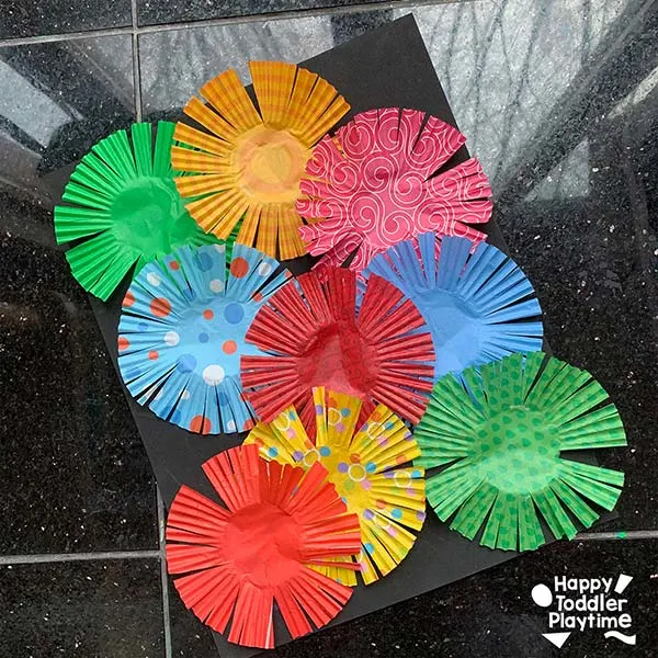 cupcake liner fireworks