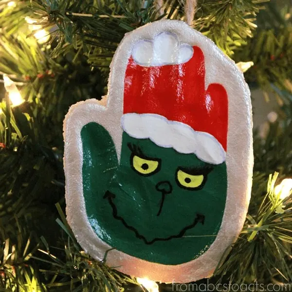 handprint salt dough ornament