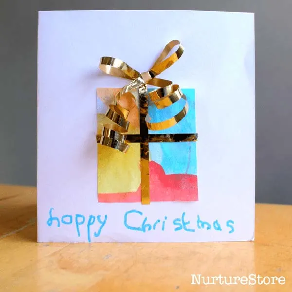 Christmas present cards for kids to make
