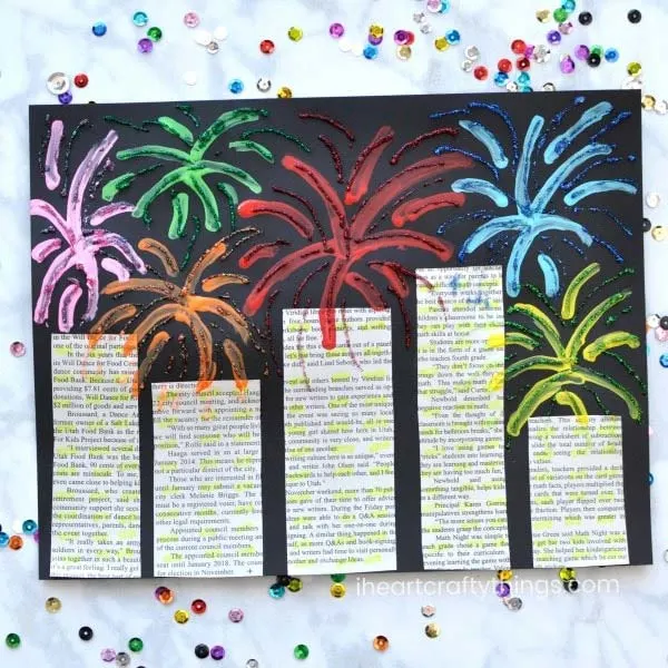 mixed media fireworks