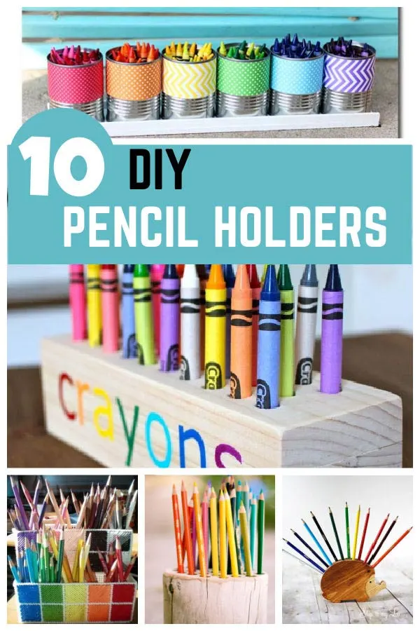10 DIY pencil holders with unique designs that use wood as well as recycled materials