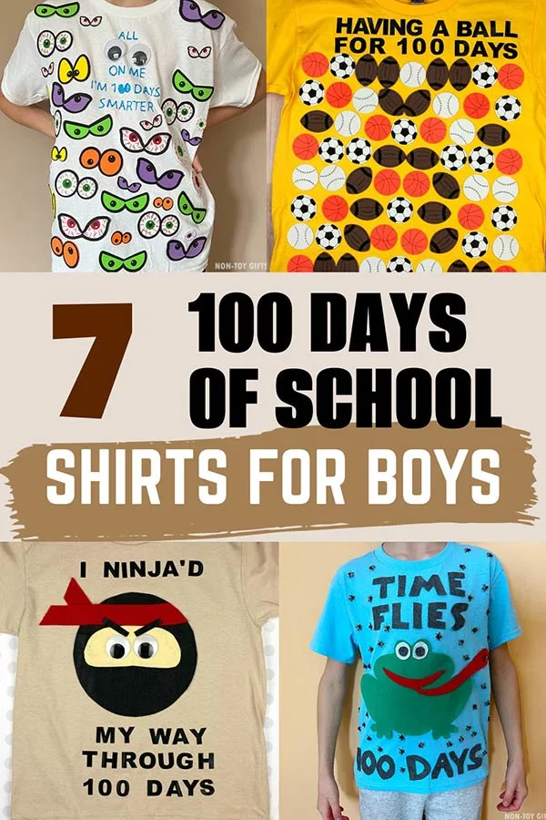 DIY 100 days of school shirts for boys