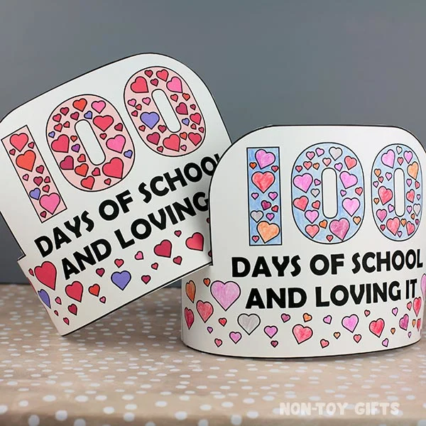 100 days of school and loving it crown for kids