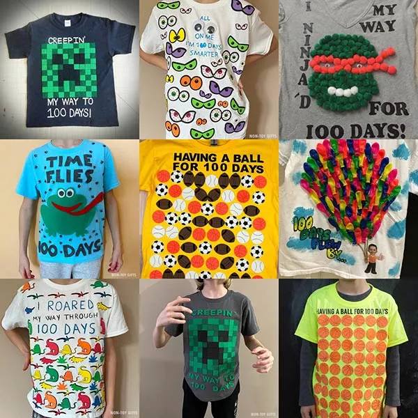 DIY 100 days of school shirts for boys