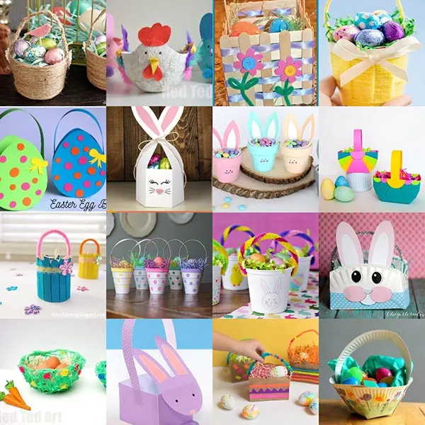 Easy Basket ideas for kids - Easter basket crafts